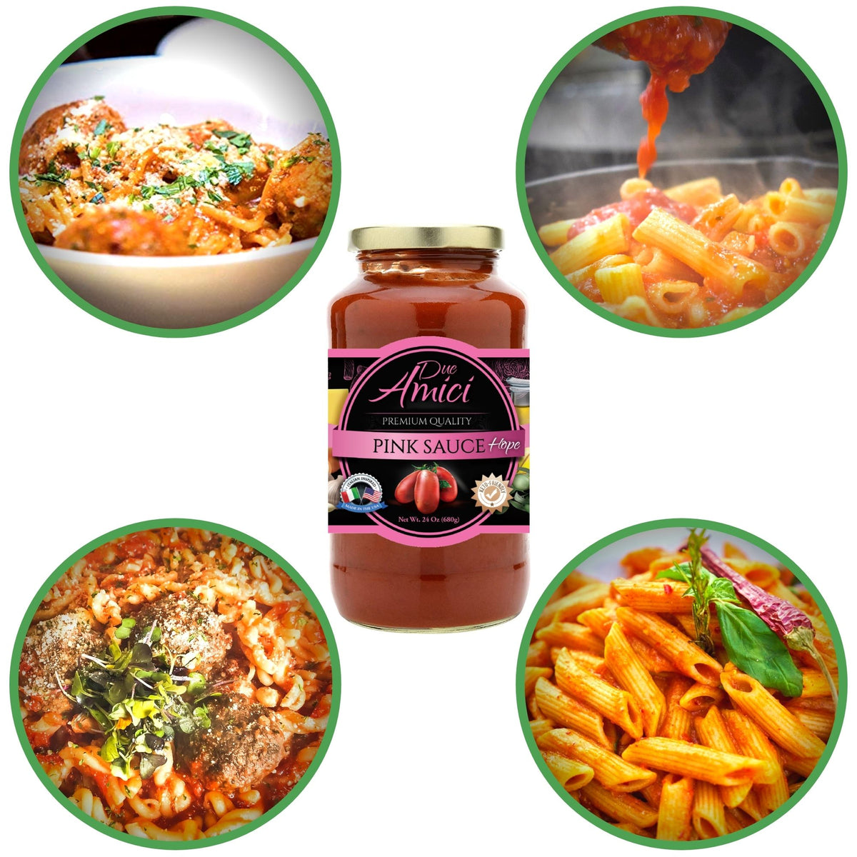 Pink Vodka Sauce Due Amici Sauces, LLC